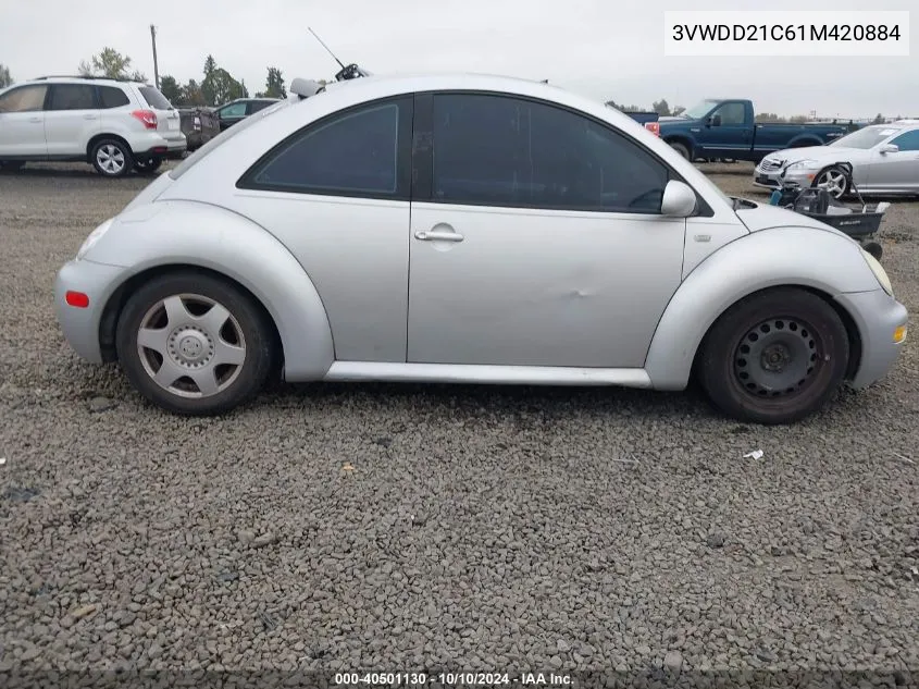 2001 Volkswagen New Beetle Glx VIN: 3VWDD21C61M420884 Lot: 40501130