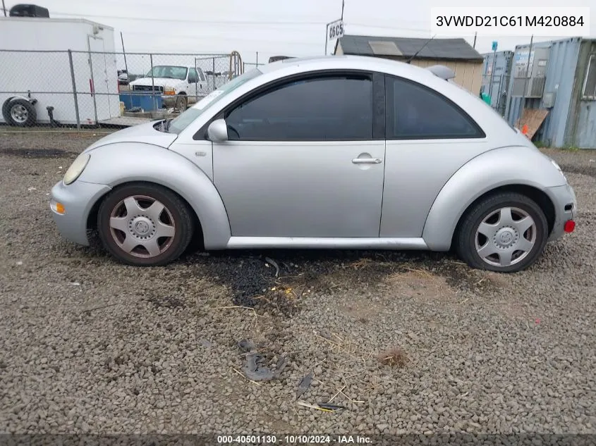 2001 Volkswagen New Beetle Glx VIN: 3VWDD21C61M420884 Lot: 40501130