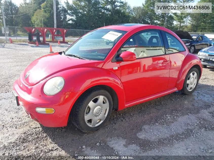 2001 Volkswagen New Beetle Gls 1.8L Turbo VIN: 3VWCD21C61M436806 Lot: 40558048