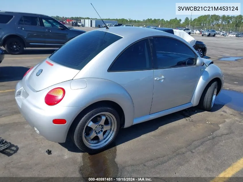 2001 Volkswagen New Beetle Gls VIN: 3VWCB21C21M453124 Lot: 40597451