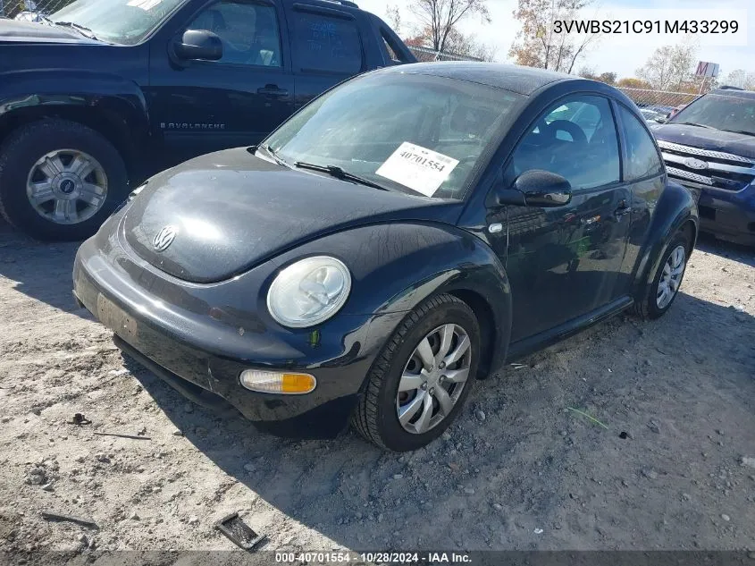 2001 Volkswagen New Beetle Gl VIN: 3VWBS21C91M433299 Lot: 40701554