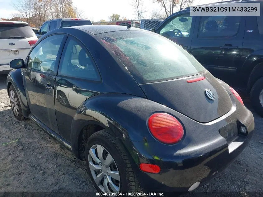 2001 Volkswagen New Beetle Gl VIN: 3VWBS21C91M433299 Lot: 40701554