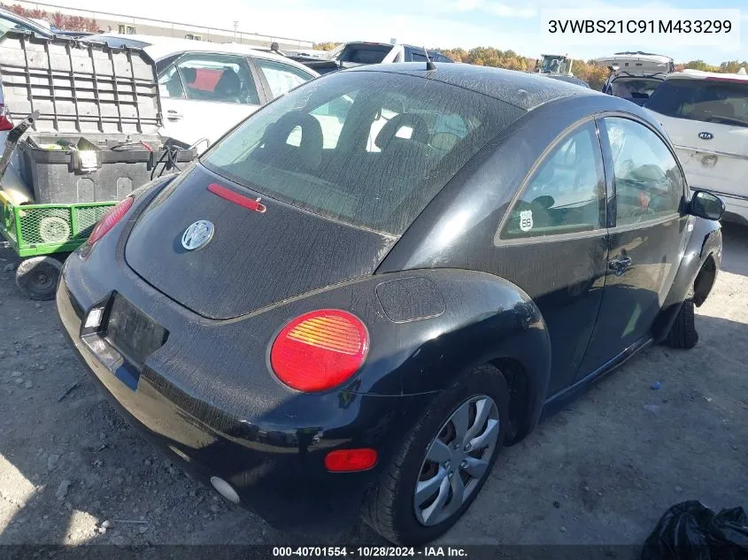 2001 Volkswagen New Beetle Gl VIN: 3VWBS21C91M433299 Lot: 40701554