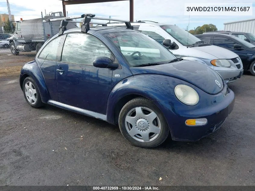 2001 Volkswagen New Beetle Glx VIN: 3VWDD21C91M421687 Lot: 40732959