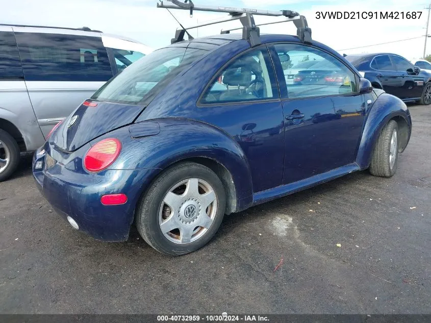 3VWDD21C91M421687 2001 Volkswagen New Beetle Glx