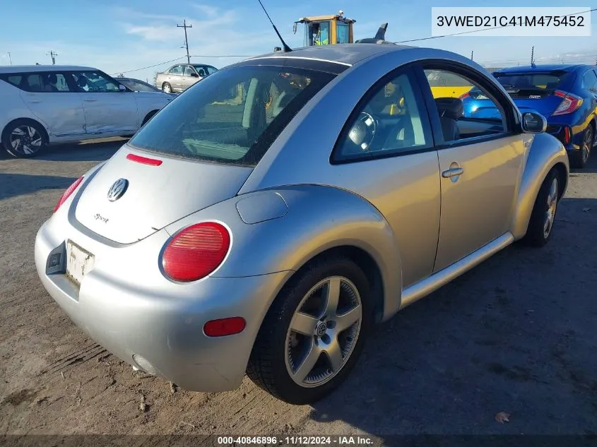 2001 Volkswagen New Beetle Sport Edition VIN: 3VWED21C41M475452 Lot: 40846896