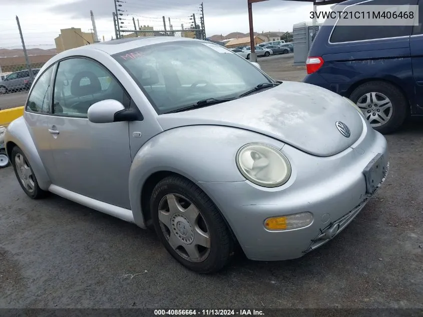 2001 Volkswagen New Beetle Gls VIN: 3VWCT21C11M406468 Lot: 40856664