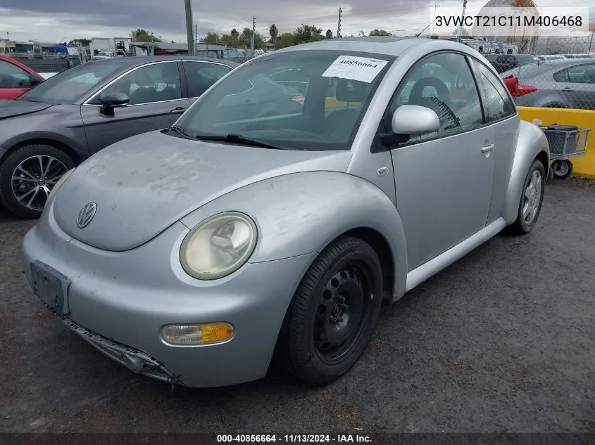 2001 Volkswagen New Beetle Gls VIN: 3VWCT21C11M406468 Lot: 40856664