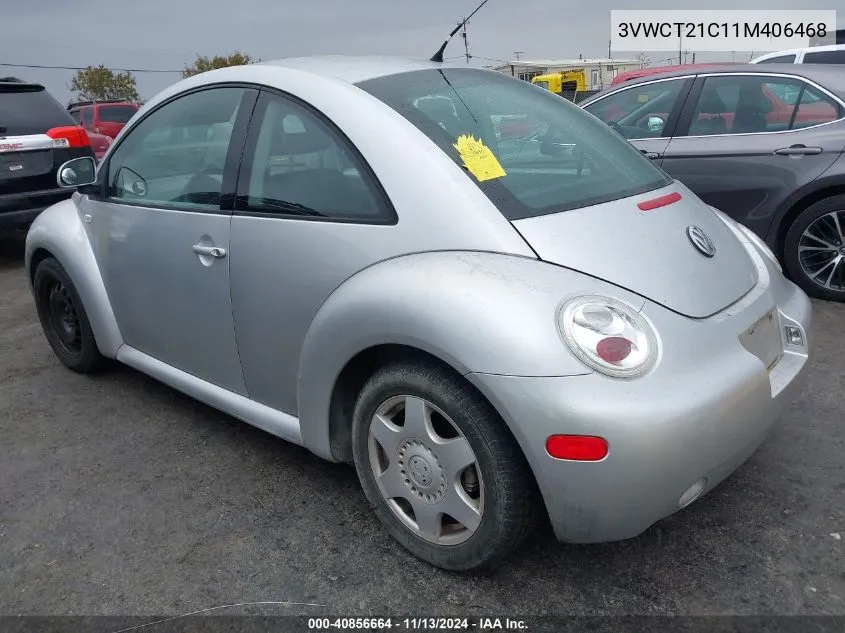 2001 Volkswagen New Beetle Gls VIN: 3VWCT21C11M406468 Lot: 40856664