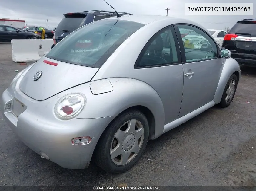 2001 Volkswagen New Beetle Gls VIN: 3VWCT21C11M406468 Lot: 40856664