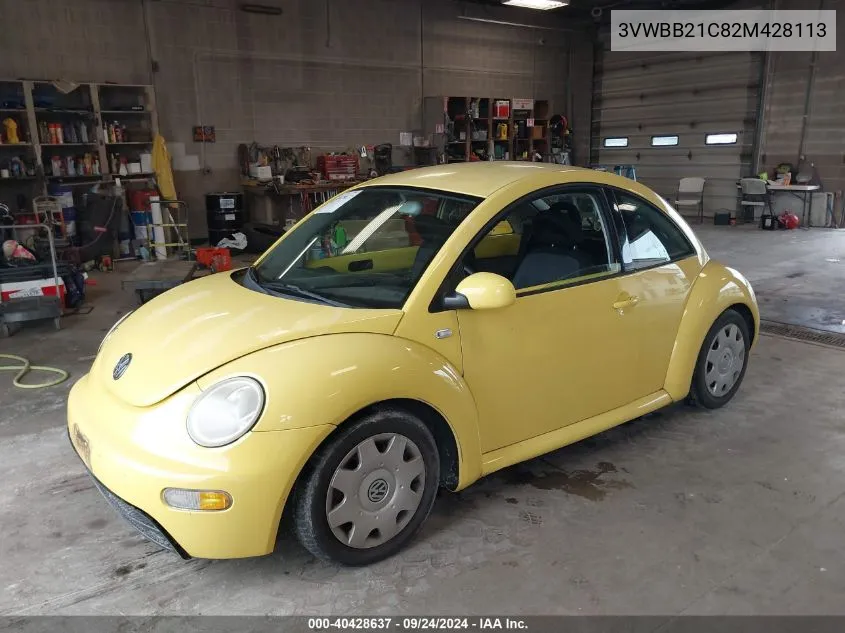 2002 Volkswagen New Beetle Gl VIN: 3VWBB21C82M428113 Lot: 40428637