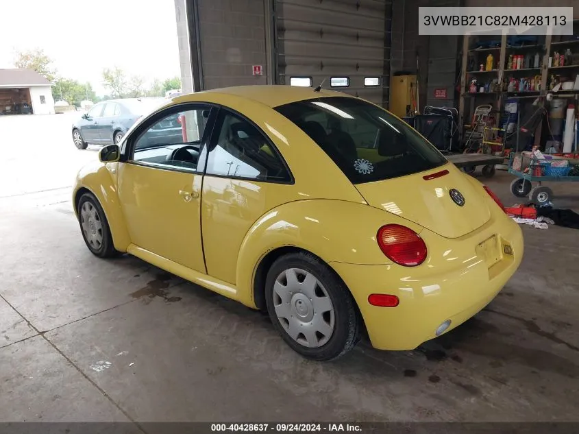 2002 Volkswagen New Beetle Gl VIN: 3VWBB21C82M428113 Lot: 40428637