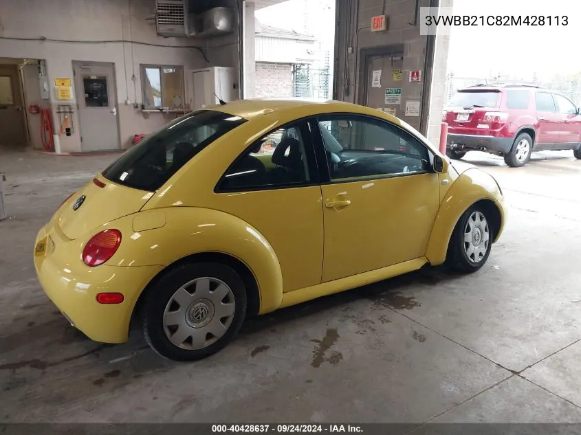 2002 Volkswagen New Beetle Gl VIN: 3VWBB21C82M428113 Lot: 40428637