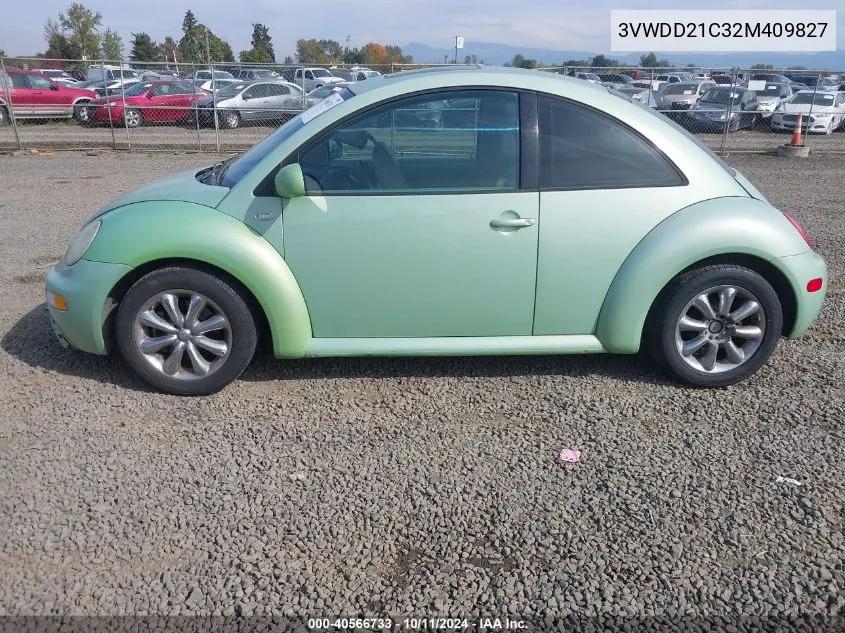 2002 Volkswagen New Beetle Glx VIN: 3VWDD21C32M409827 Lot: 40566733