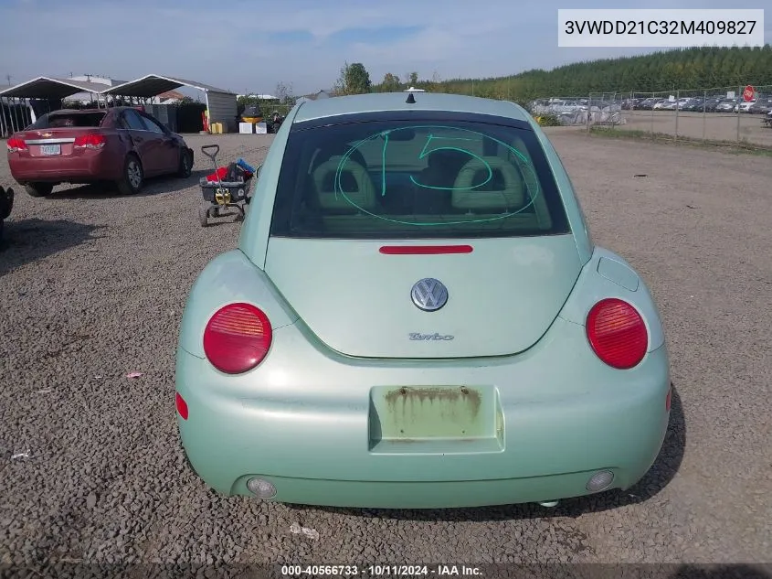 2002 Volkswagen New Beetle Glx VIN: 3VWDD21C32M409827 Lot: 40566733