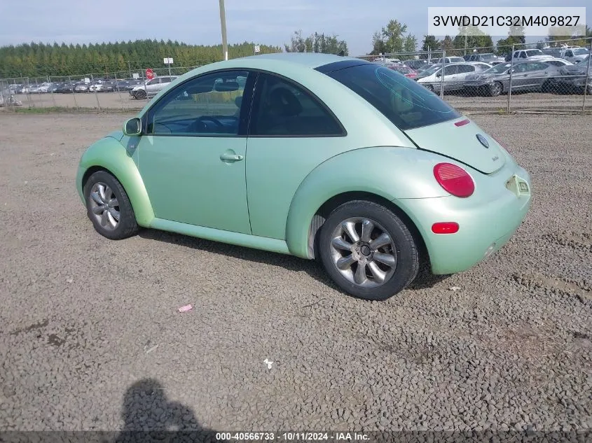 2002 Volkswagen New Beetle Glx VIN: 3VWDD21C32M409827 Lot: 40566733