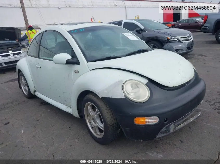 2002 Volkswagen New Beetle Gls VIN: 3VWCB21C32M458804 Lot: 40648028