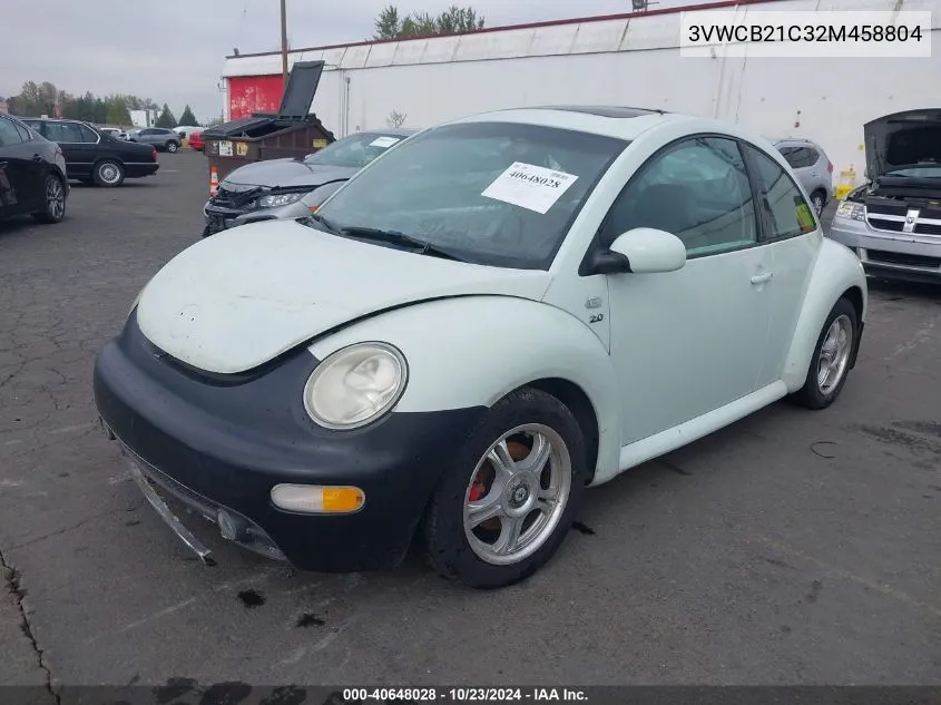 2002 Volkswagen New Beetle Gls VIN: 3VWCB21C32M458804 Lot: 40648028