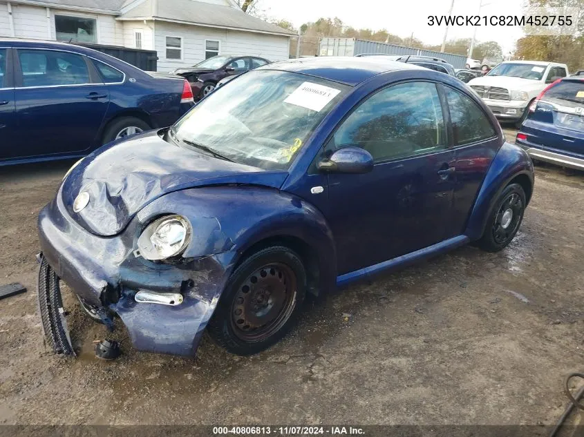 2002 Volkswagen New Beetle Gls VIN: 3VWCK21C82M452755 Lot: 40806813