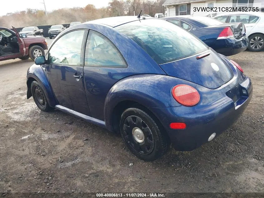 2002 Volkswagen New Beetle Gls VIN: 3VWCK21C82M452755 Lot: 40806813