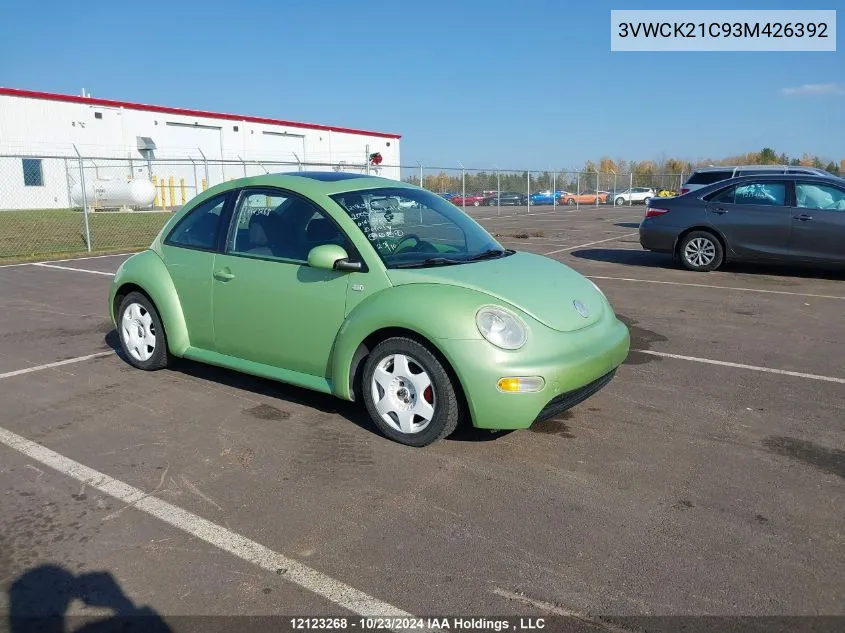 2003 Volkswagen New Beetle VIN: 3VWCK21C93M426392 Lot: 12123268