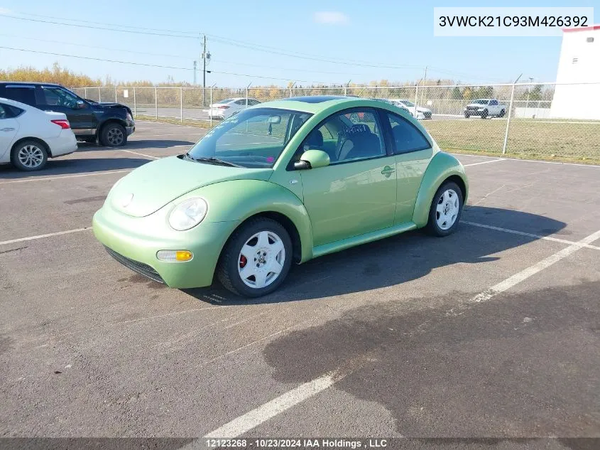 2003 Volkswagen New Beetle VIN: 3VWCK21C93M426392 Lot: 12123268