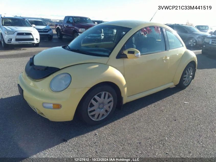 2003 Volkswagen New Beetle VIN: 3VWCP21C33M441519 Lot: 12127612