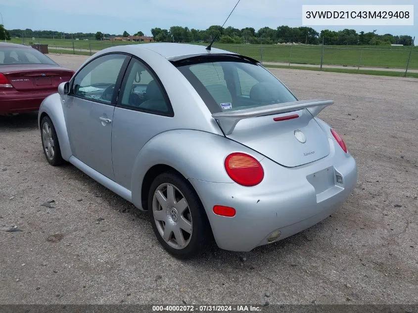 3VWDD21C43M429408 2003 Volkswagen New Beetle Glx