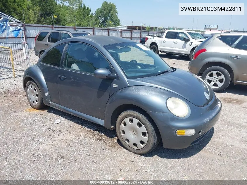 2003 Volkswagen New Beetle Gl VIN: 3VWBK21C03M422811 Lot: 40039612