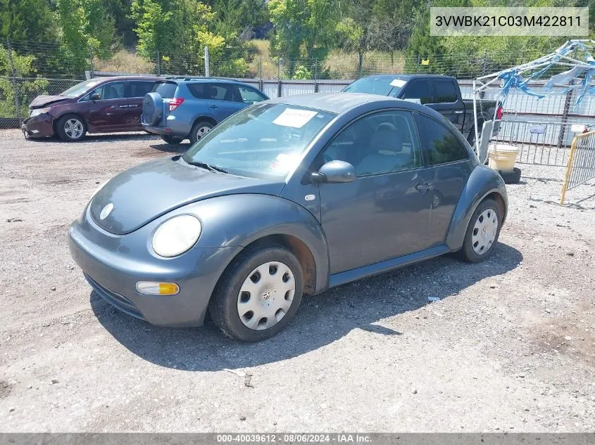 3VWBK21C03M422811 2003 Volkswagen New Beetle Gl