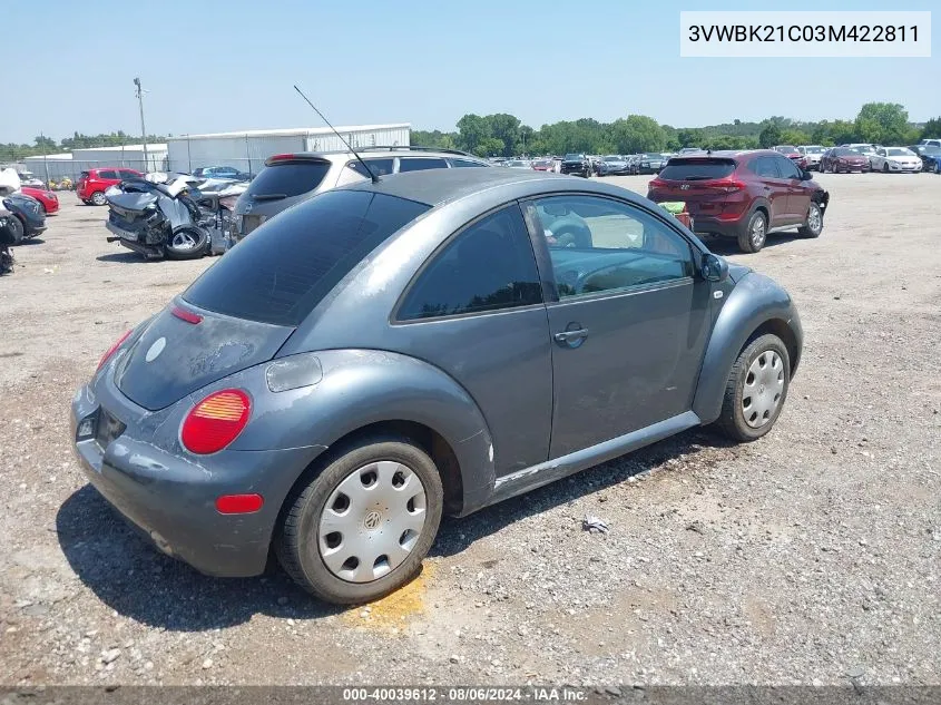 3VWBK21C03M422811 2003 Volkswagen New Beetle Gl