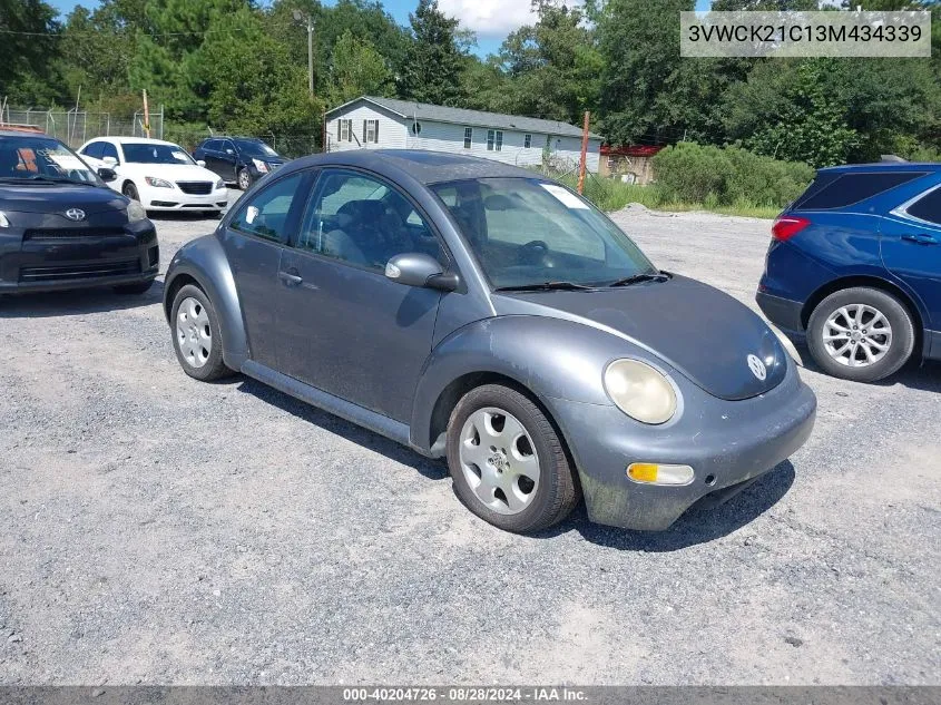 2003 Volkswagen New Beetle Gls 2.0L VIN: 3VWCK21C13M434339 Lot: 40204726