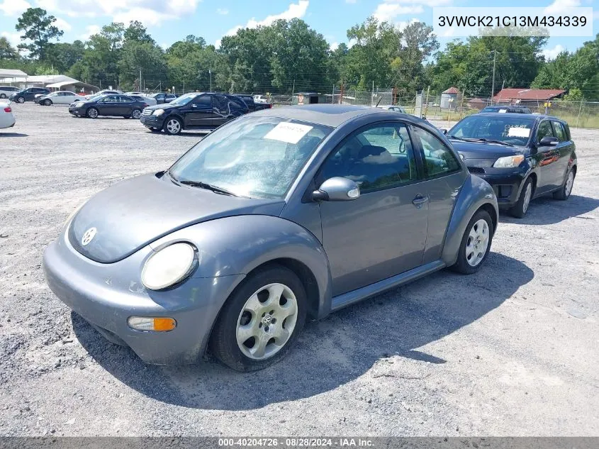 3VWCK21C13M434339 2003 Volkswagen New Beetle Gls 2.0L