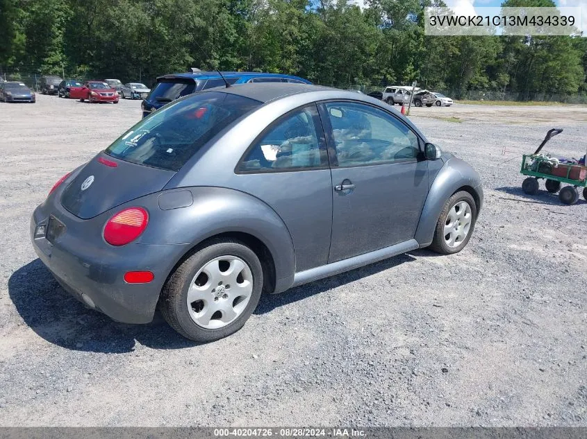 2003 Volkswagen New Beetle Gls 2.0L VIN: 3VWCK21C13M434339 Lot: 40204726