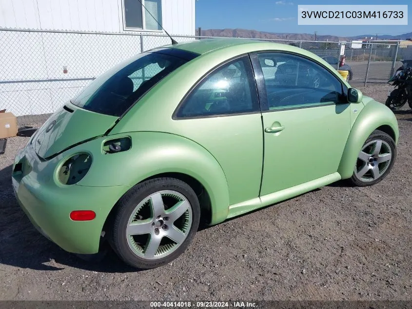 3VWCD21C03M416733 2003 Volkswagen New Beetle Gls 1.8T