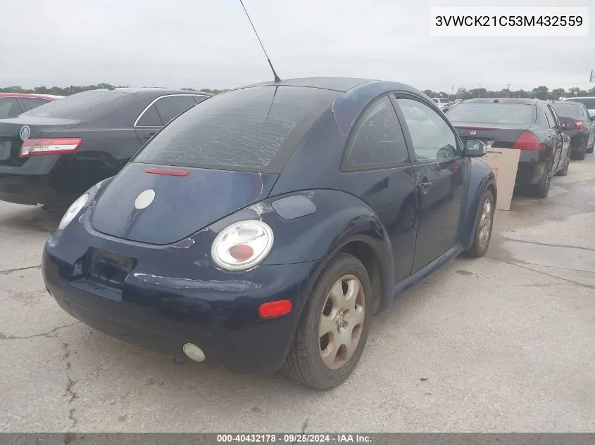 3VWCK21C53M432559 2003 Volkswagen New Beetle Gls 2.0L