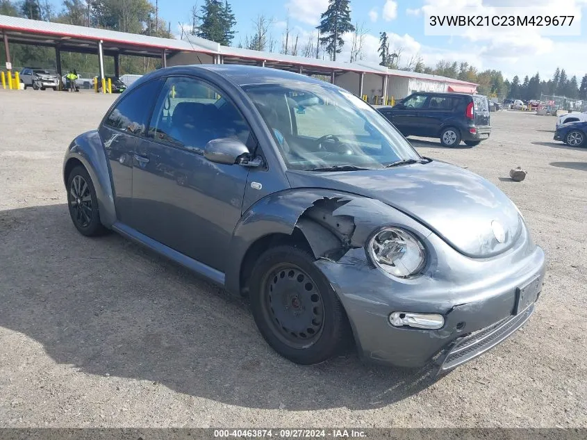 2003 Volkswagen New Beetle Gl VIN: 3VWBK21C23M429677 Lot: 40463874