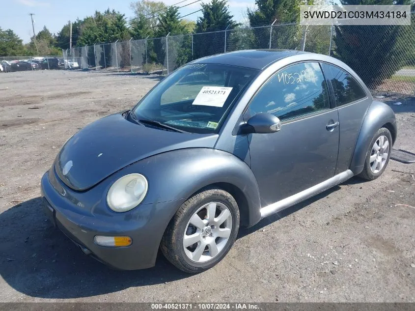 3VWDD21C03M434184 2003 Volkswagen New Beetle Glx