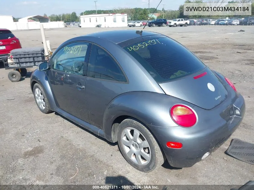 2003 Volkswagen New Beetle Glx VIN: 3VWDD21C03M434184 Lot: 40521371