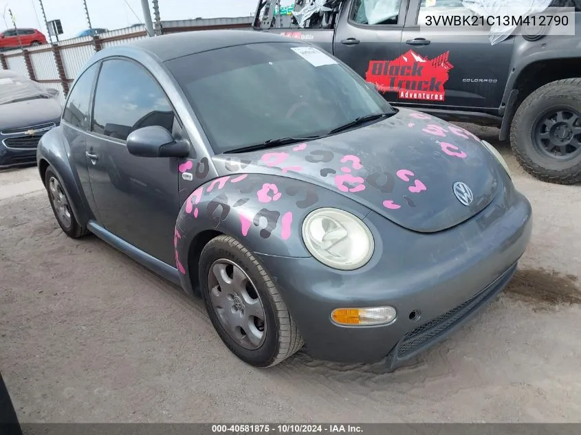 2003 Volkswagen New Beetle Gl VIN: 3VWBK21C13M412790 Lot: 40581875