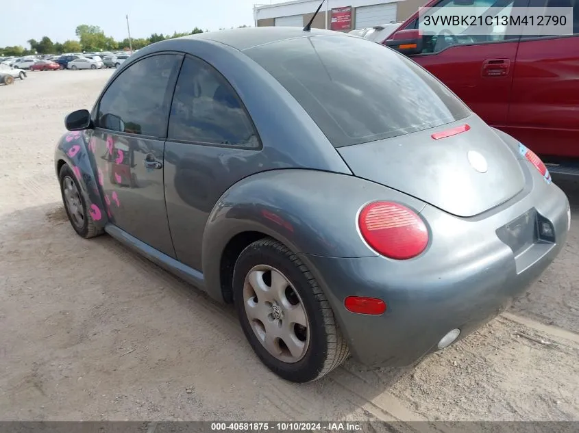 2003 Volkswagen New Beetle Gl VIN: 3VWBK21C13M412790 Lot: 40581875