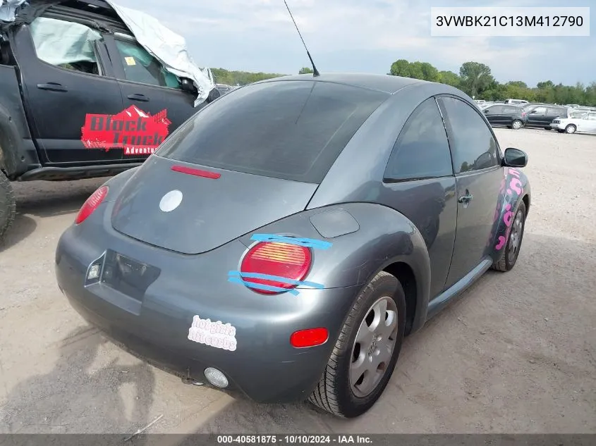 2003 Volkswagen New Beetle Gl VIN: 3VWBK21C13M412790 Lot: 40581875