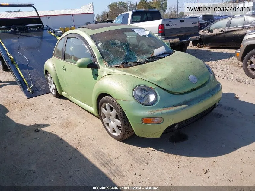 2003 Volkswagen New Beetle Glx VIN: 3VWDD21C03M404313 Lot: 40596646