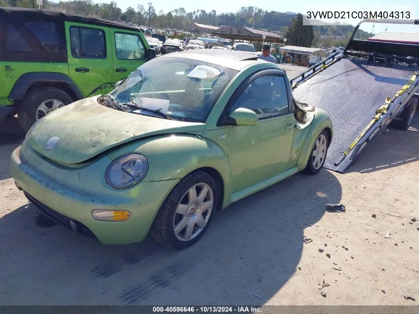 2003 Volkswagen New Beetle Glx VIN: 3VWDD21C03M404313 Lot: 40596646