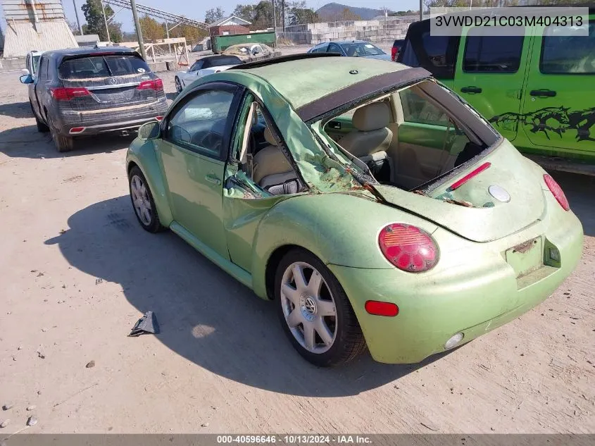 2003 Volkswagen New Beetle Glx VIN: 3VWDD21C03M404313 Lot: 40596646