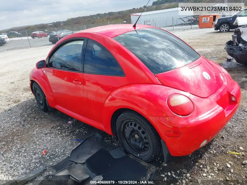 3VWBK21C73M418402 2003 Volkswagen New Beetle Gl