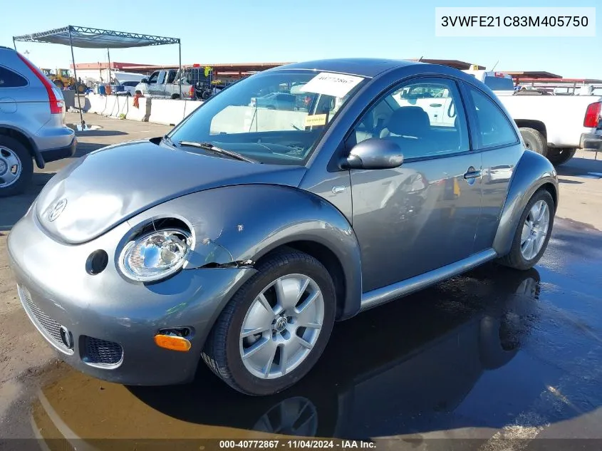 2003 Volkswagen New Beetle Turbo S VIN: 3VWFE21C83M405750 Lot: 40772867