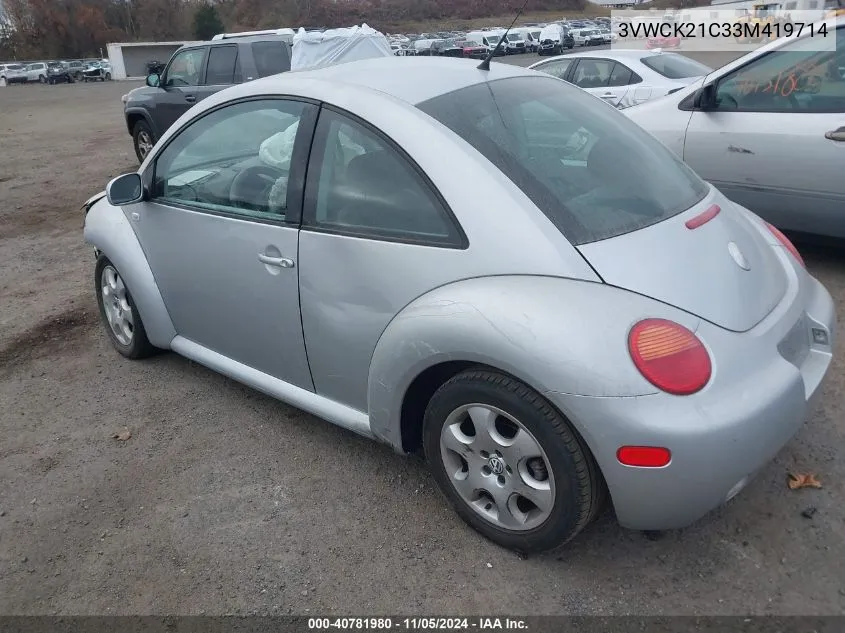 2003 Volkswagen New Beetle Gls 2.0L VIN: 3VWCK21C33M419714 Lot: 40781980