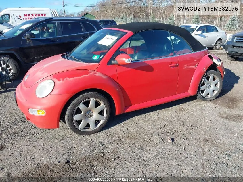 2003 Volkswagen New Beetle Gls 1.8T VIN: 3VWCD21Y13M332075 Lot: 40835336