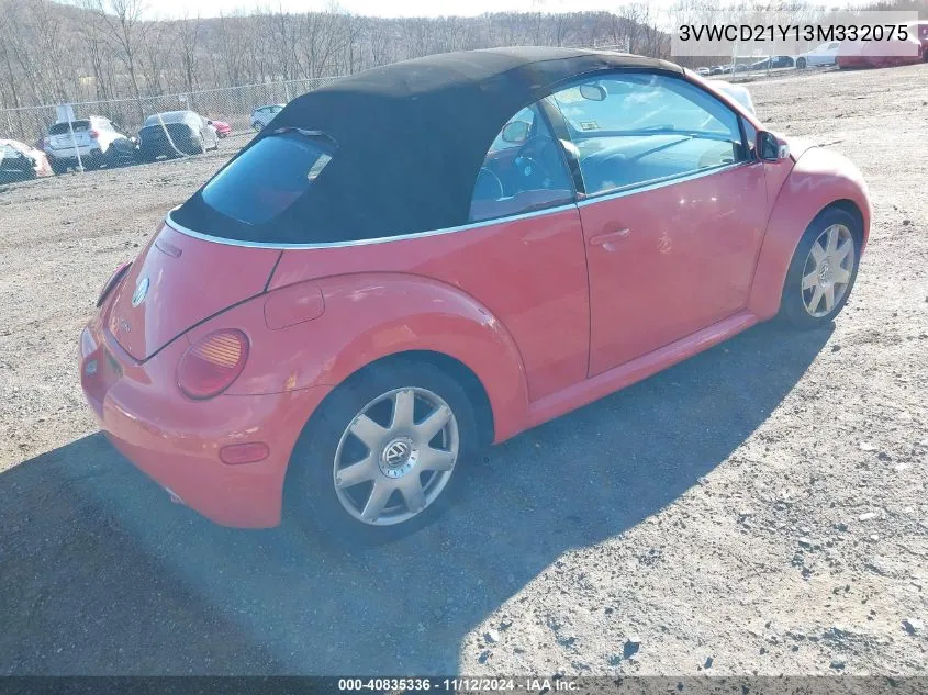 2003 Volkswagen New Beetle Gls 1.8T VIN: 3VWCD21Y13M332075 Lot: 40835336